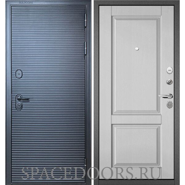 Входная дверь Бульдорс Mass-90 Черный матовый - 181/Дуб белый матовый 9SD-1