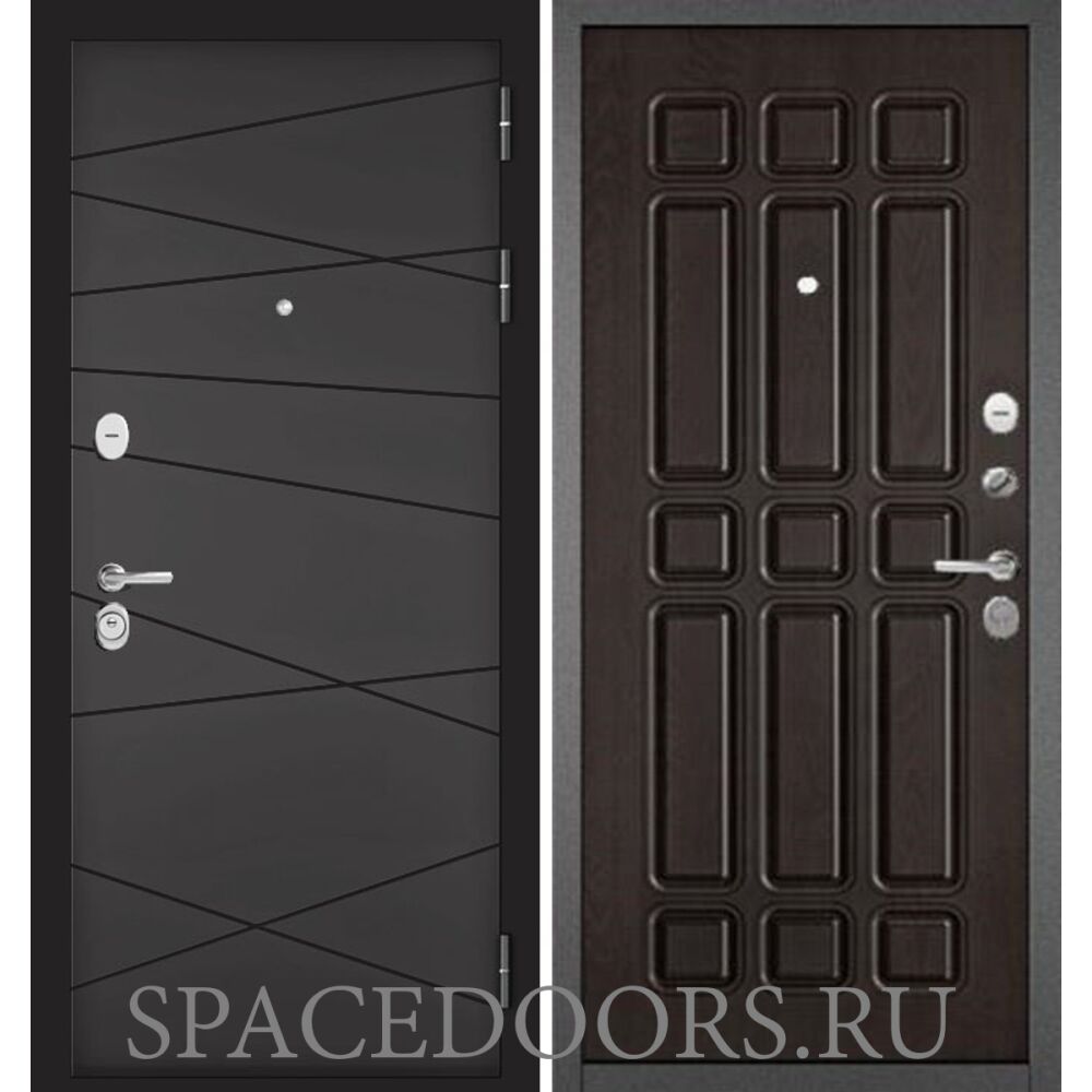 Входная дверь Бульдорс Trust Standart Графит софт 9S-130/Ларче темный 111
