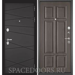 Входная дверь Бульдорс Trust Standart Графит софт 9S-130/Дуб шале серебро 9S-109