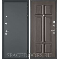 Входная дверь Бульдорс Trust mass Черный муар металлик/Дуб шале серебро 9S-109