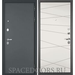 Входная дверь Бульдорс Trust mass Черный муар металлик/Белый софт 9S-130