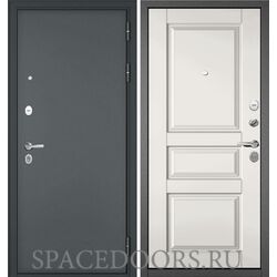 Входная дверь Бульдорс Trust mass Черный муар металлик/Белый софт 9SD-2