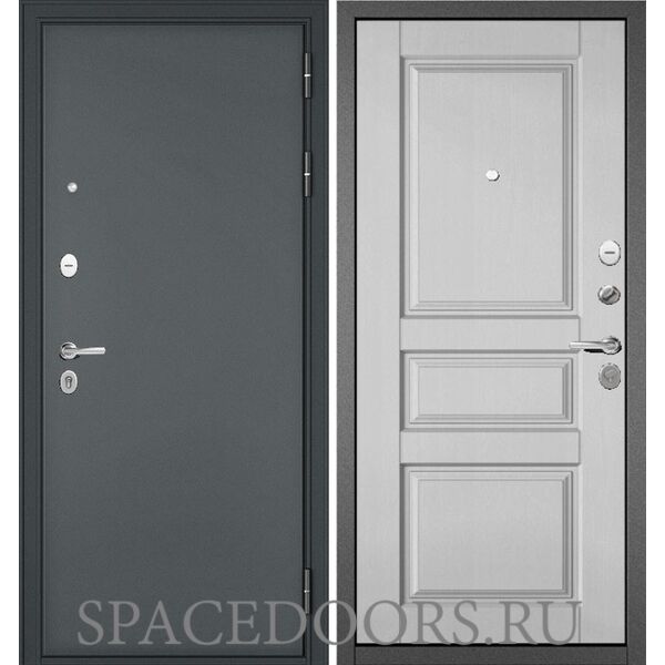 Входная дверь Бульдорс Trust mass Черный муар металлик/Дуб белый матовый 9SD-2
