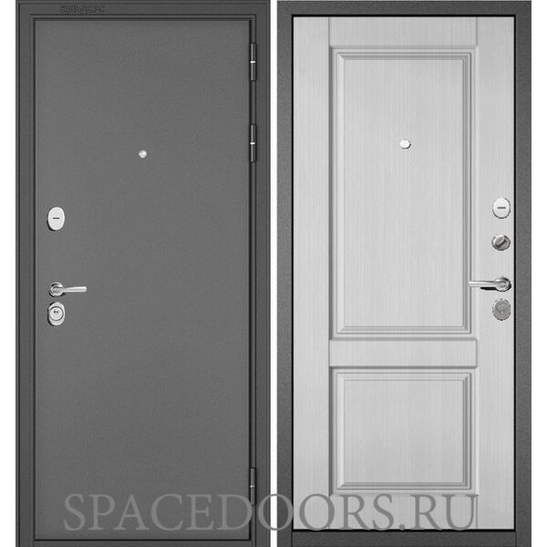 Входная дверь Бульдорс  Trust Standart Букле графит/Дуб шале белый 9SD-1