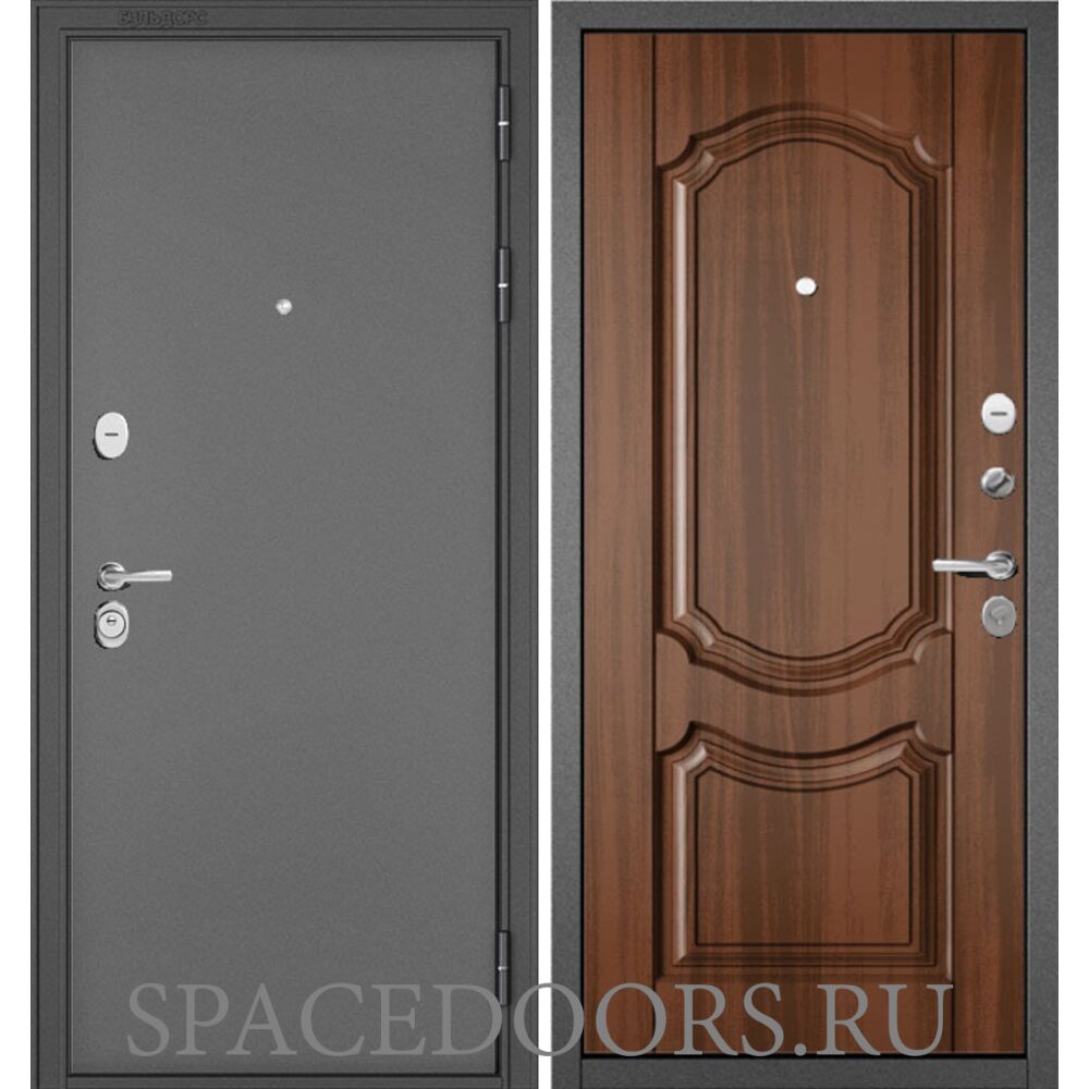 Входная дверь Бульдорс  Trust Standart Букле графит/Орех лесной 9SD-4