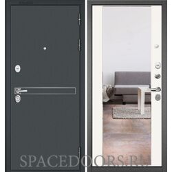 Входная дверь Бульдорс Trust mass черный муар металлик d-4/Белый софт 9S-164