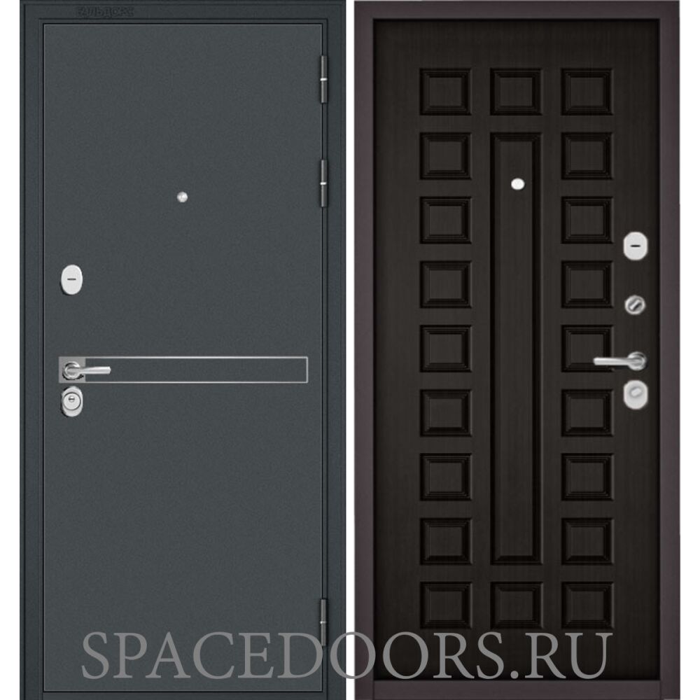 Входная дверь Бульдорс  Trust Standart черный муар металлик d-4/Венге 9S-110