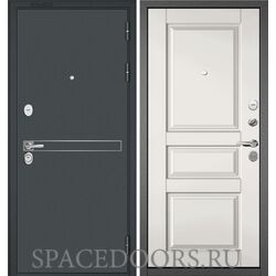 Входная дверь Бульдорс Trust mass черный муар металлик d-4/Белый софт 9SD-2