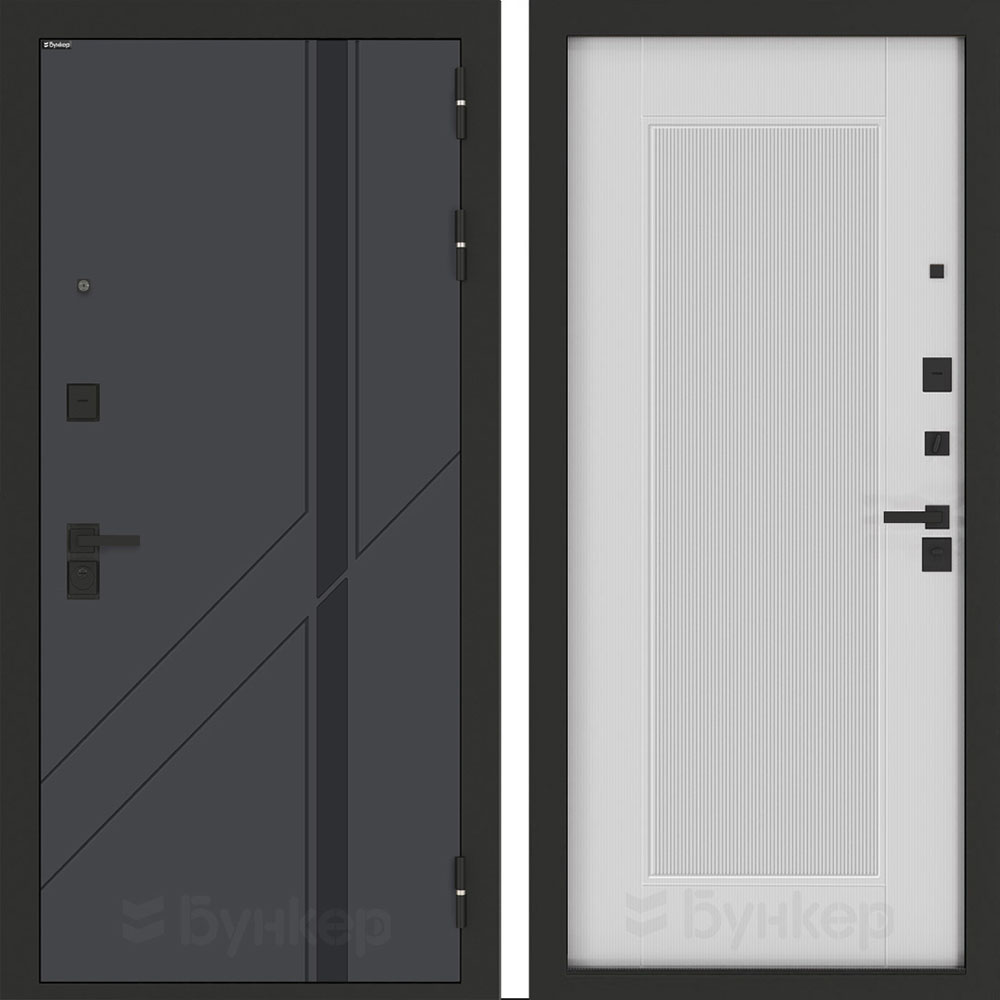 Входная дверь Бункер BN-12 АМСТРОД Белый софт рельеф Входная дверь Бункер BN-12 АМСТРОД Белый софт рельеф