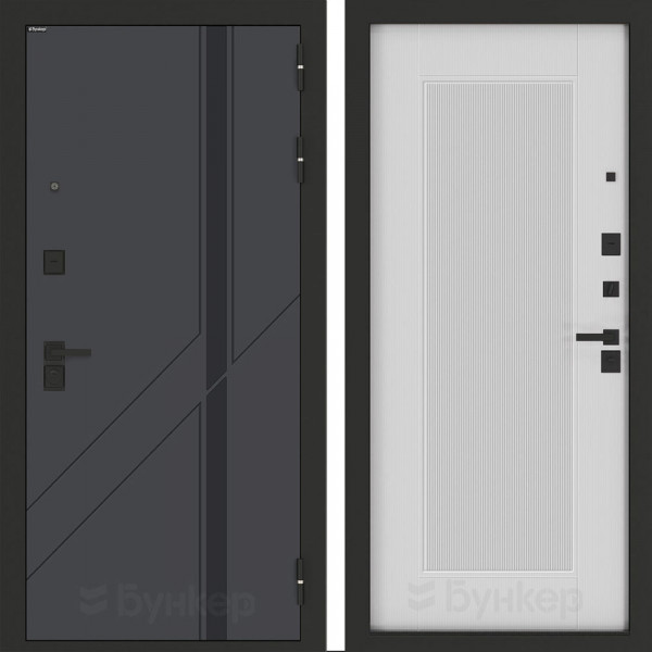 Входная дверь Бункер BN-12 АМСТРОД Белый софт рельеф