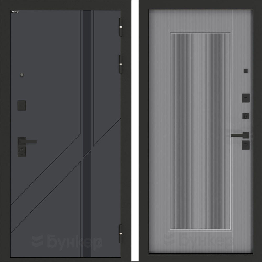 Входная дверь Бункер BN-12 АМСТРОД Серый софт рельеф Входная дверь Бункер BN-12 АМСТРОД Серый софт рельеф