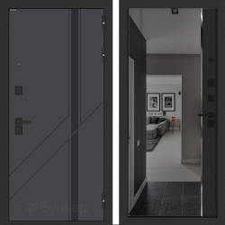 Входная дверь Бункер BN-12 с зеркалом (тонировка) ФЛЗ-618 Черный кварц Входная дверь Бункер BN-12 с зеркалом (тонировка) ФЛЗ-618 Черный кварц