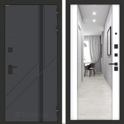 Входная дверь Бункер BN-12 с зеркалом ФЛЗ-1 Белый софт Входная дверь Бункер BN-12 с зеркалом ФЛЗ-1 Белый софт