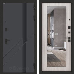 Входная дверь Бункер BN-12 с зеркалом ФЛЗ-603 Сандал белый Входная дверь Бункер BN-12 с зеркалом ФЛЗ-603 Сандал белый