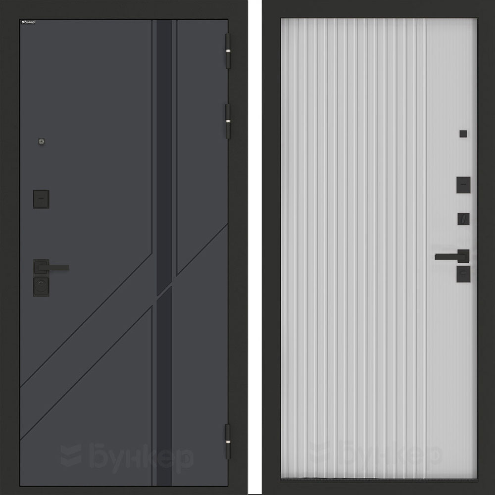 Входная дверь Бункер BN-12 ХОМС Белый софт рельеф Входная дверь Бункер BN-12 ХОМС Белый софт рельеф