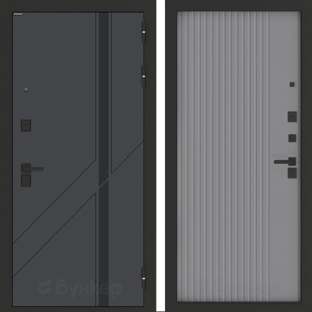 Входная дверь Бункер BN-12 ХОМС Серый софт рельеф Входная дверь Бункер BN-12 ХОМС Серый софт рельеф
