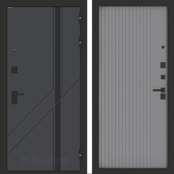 Входная дверь Бункер BN-12 ХОМС Серый софт рельеф