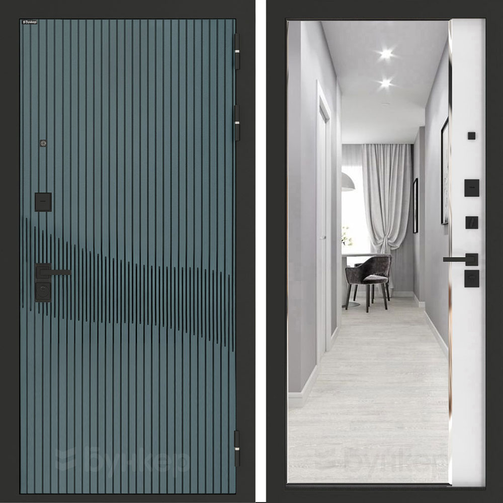 Входная дверь Бункер BN-13 с зеркалом ФЛЗ-618 Белый софт Входная дверь Бункер BN-13 с зеркалом ФЛЗ-618 Белый софт