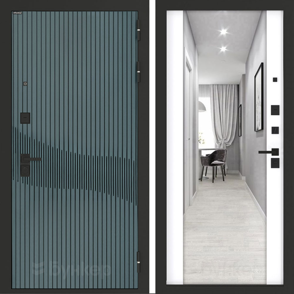 Входная дверь Бункер BN-13 с зеркалом ФЛЗ-1 Белый софт Входная дверь Бункер BN-13 с зеркалом ФЛЗ-1 Белый софт