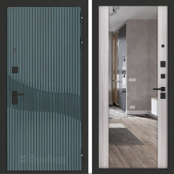 Входная дверь Бункер BN-13 с зеркалом ФЛЗ-1 Сандал белый Входная дверь Бункер BN-13 с зеркалом ФЛЗ-1 Сандал белый