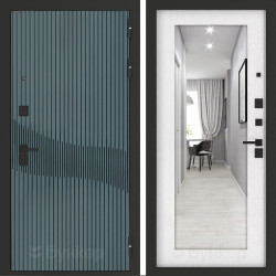 Входная дверь Бункер BN-13 с зеркалом ФЛЗ-603 Белое дерево Входная дверь Бункер BN-13 с зеркалом ФЛЗ-603 Белое дерево