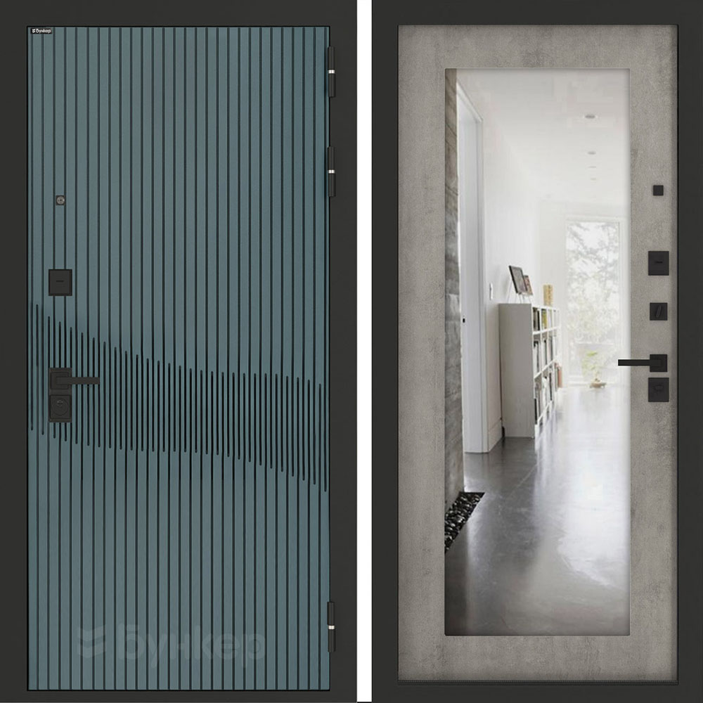 Входная дверь Бункер BN-13 с зеркалом ФЛЗ-603 Бетон серый (светлый) Входная дверь Бункер BN-13 с зеркалом ФЛЗ-603 Бетон серый (светлый)