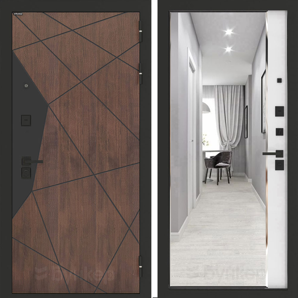 Входная дверь Бункер BN-14 с зеркалом ФЛЗ-618 Белый софт Входная дверь Бункер BN-14 с зеркалом ФЛЗ-618 Белый софт