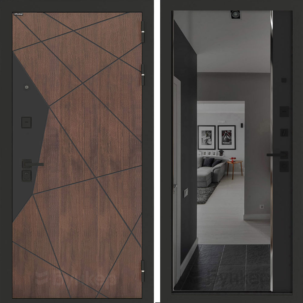 Входная дверь Бункер BN-14 с зеркалом (тонировка) ФЛЗ-618 Черный кварц Входная дверь Бункер BN-14 с зеркалом (тонировка) ФЛЗ-618 Черный кварц