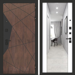 Входная дверь Бункер BN-14 с зеркалом ФЛЗ-1 Белый софт