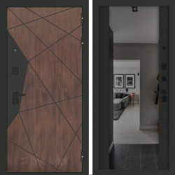 Входная дверь Бункер BN-14 с зеркалом (тонировка) ФЛЗ-1 Черный кварц