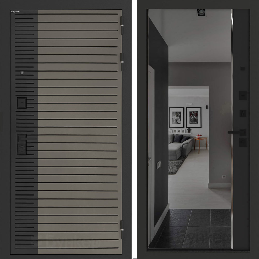 Входная дверь Бункер BN-15 с зеркалом (тонировка) ФЛЗ-618 Черный кварц Входная дверь Бункер BN-15 с зеркалом (тонировка) ФЛЗ-618 Черный кварц