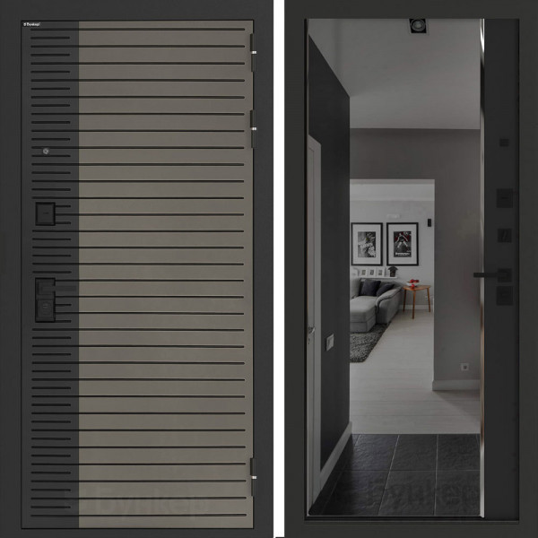 Входная дверь Бункер BN-15 с зеркалом (тонировка) ФЛЗ-618 Черный кварц Входная дверь Бункер BN-15 с зеркалом (тонировка) ФЛЗ-618 Черный кварц