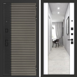 Входная дверь Бункер BN-15 с зеркалом ФЛЗ-1 Белый софт Входная дверь Бункер BN-15 с зеркалом ФЛЗ-1 Белый софт