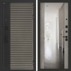 Входная дверь Бункер BN-15 с зеркалом ФЛЗ-1 Бетон серый (светлый)