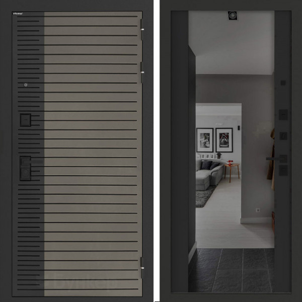 Входная дверь Бункер BN-15 с зеркалом (тонировка) ФЛЗ-1 Черный кварц Входная дверь Бункер BN-15 с зеркалом (тонировка) ФЛЗ-1 Черный кварц