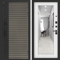 Входная дверь Бункер BN-15 с зеркалом ФЛЗ-603 Белое дерево Входная дверь Бункер BN-15 с зеркалом ФЛЗ-603 Белое дерево