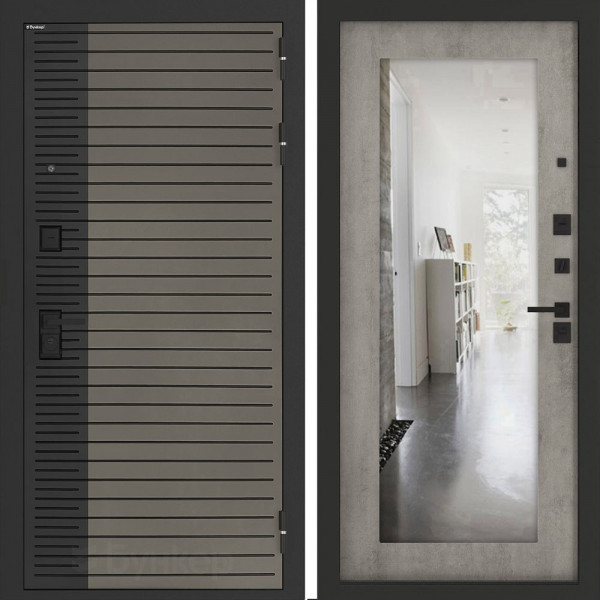 Входная дверь Бункер BN-15 с зеркалом ФЛЗ-603 Бетон серый (светлый) Входная дверь Бункер BN-15 с зеркалом ФЛЗ-603 Бетон серый (светлый)