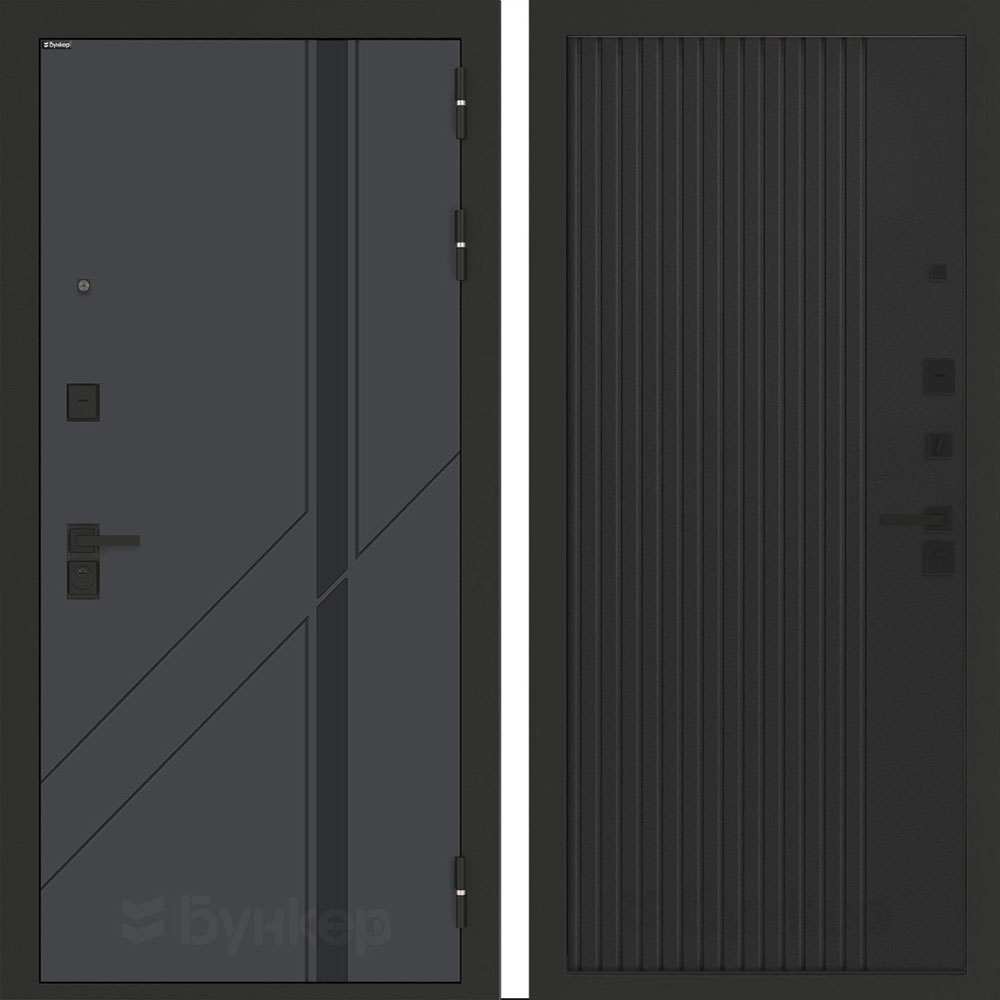Входная дверь Бункер BN-02 ХОМС Черный кварц Входная дверь Бункер BN-02 ХОМС Черный кварц
