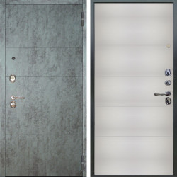 Входная дверь Аргус ЛЮКС 3К Агат Темный бетон + Агат Вельвет белый горизонт