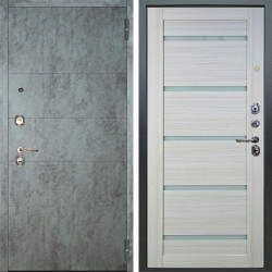 Входная дверь Аргус ЛЮКС 3К Агат Темный бетон + Александра Белая лиственница
