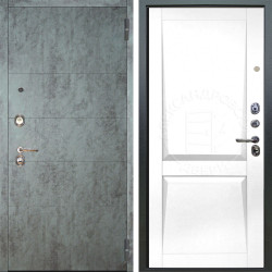 Входная дверь Аргус ЛЮКС 3К Агат Темный бетон + Ариана Белая эмаль