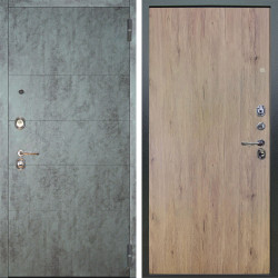 Входная дверь Аргус ЛЮКС 3К Агат Темный бетон + Элегант Рустик соломенный