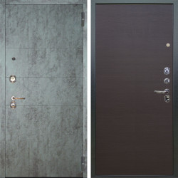 Входная дверь Аргус ЛЮКС 3К Агат Темный бетон + Элегант Венге горизонт