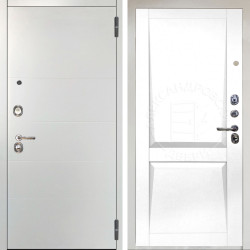 Входная дверь Аргус ЛЮКС 3К Агат Вельвет белый горизонт + Ариана Белая эмаль