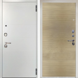 Входная дверь Аргус ЛЮКС 3К Агат Вельвет белый горизонт + Элегант Дорс светлый горизонт