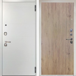 Входная дверь Аргус ЛЮКС 3К Агат Вельвет белый горизонт + Элегант Рустик соломенный