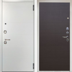 Входная дверь Аргус ЛЮКС 3К Агат Вельвет белый горизонт + Элегант Венге горизонт