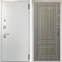 Входная дверь Аргус ЛЮКС 3К Агат Вельвет белый горизонт + Элион Дуб филадельфия крем