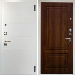 Входная дверь Аргус ЛЮКС 3К Агат Вельвет белый горизонт + Элион дуб рустикальный