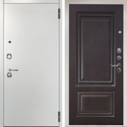 Входная дверь Аргус ЛЮКС 3К Агат Вельвет белый горизонт + Элион Горький шоколад